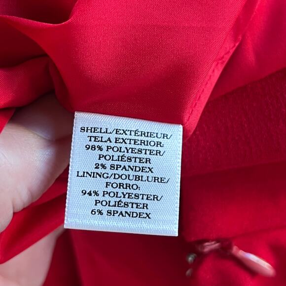 Ann Taylor Women's Red One Shoulder Side Pleated Cocktail Dress Size 12. NEW - Picture 8 of 9